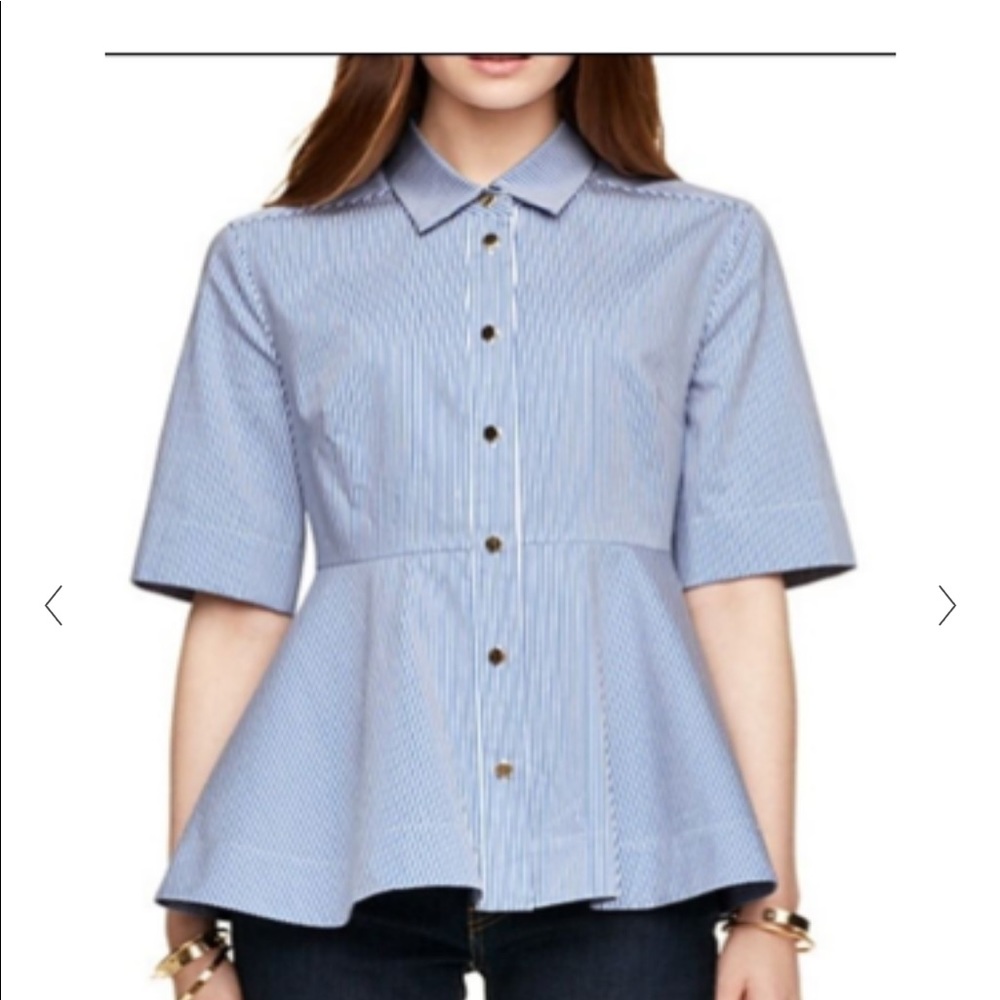 KATE SPADE NEW YORK stripe peplum shirt